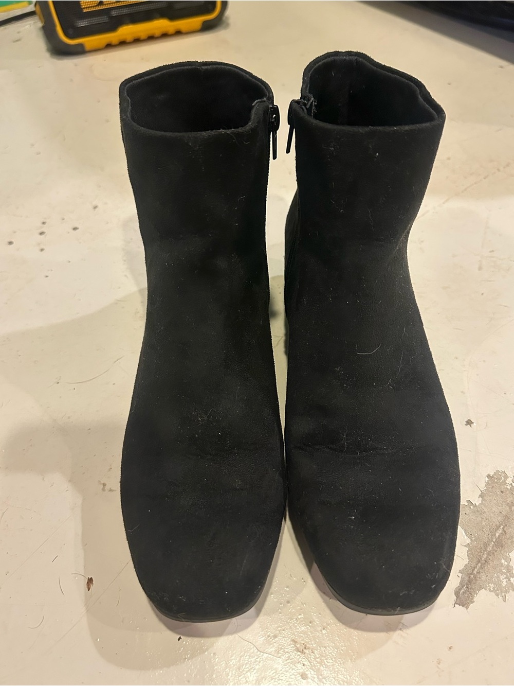 Time and Tru Black Suede Ankle Booties with Side Zip